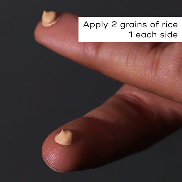 apply 2 grains of rice one each side