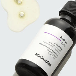 Minimalist Retinol 0.3% bottle and texture