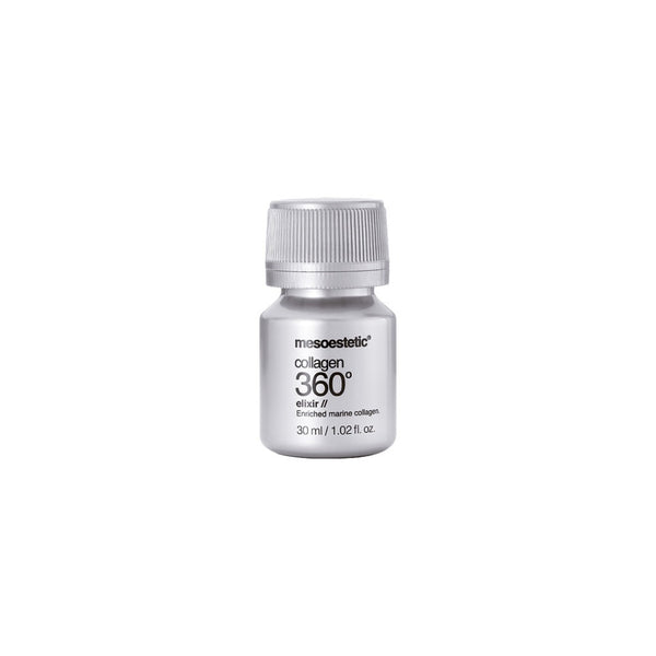 A single vial of mesoestetic Collagen 360 Degree Elixir