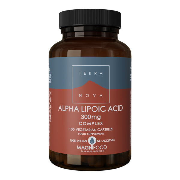 Supplement bottle labeled 'Terra Nova' with 'Ginkgo, Rhodiola & Choline Complex' on a white background