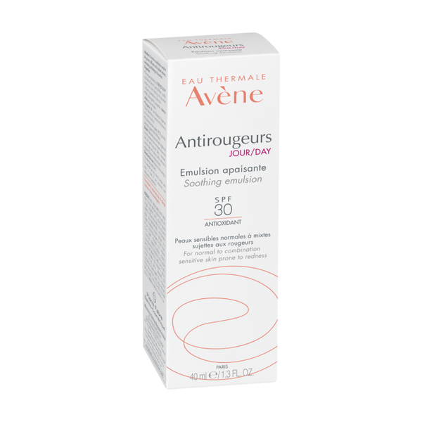 Avène Antirougeurs Day Emulsion SPF30 Moisturiser for Skin Prone to Redness 40ml packaging