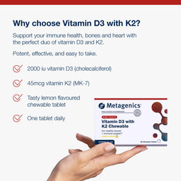 Metagenics Vitamin D3 with K2 Chewable 56 Chewable Tablets