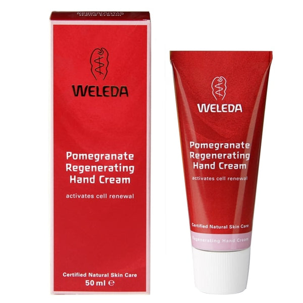 Weleda Pomegranate Hand Cream tube and bottle
