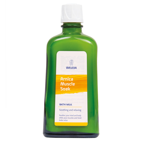 Green Weleda Arnica Muscle Soak bottle