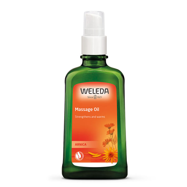 Green Weleda Arnica Massage Oil bottle
