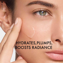 Vichy Minéral 89 Hyaluronic Acid Hydrating Serum - Hypoallergenic, For All Skin Types applied to cheek