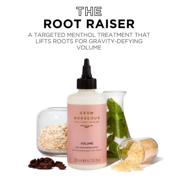 the root raiser, a targeted menthol treatment that lifts roost for gravity defying volume