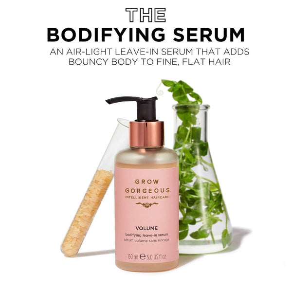 the bodyfying serum, an air light leave in serum that adds bouncy body to fine flat hair