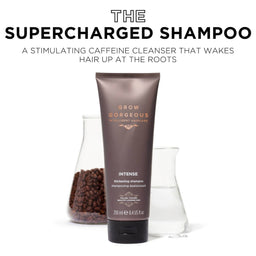 the supercharged shampoo, a stimulating caffeine cleanser that wakes hair up at the roots