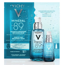 Vichy Minéral 89 Instant Recovery Sheet Mask with Vichy Mineral Daily Booster and Vichy Mineral Eyes
