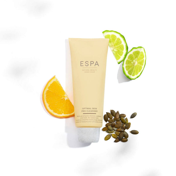 ESPA Optimal Skin ProCleanser surrounded by the ingredients 