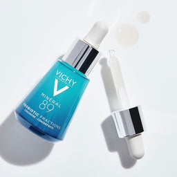 Vichy Minéral 89 Probiotic Fractions Recovery Serum For Stressed Skin With 4% Niacinamide 30ml splotches with pipette