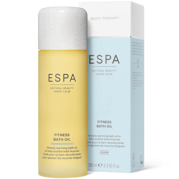 ESPA Fitness Bath & Body Oil and packaging