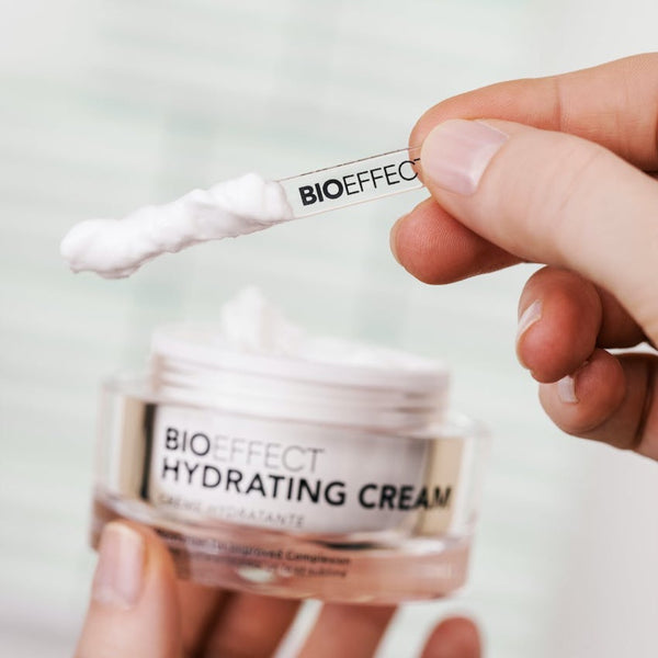 BIOEFFECT Hydrating Cream being scooped from its tub