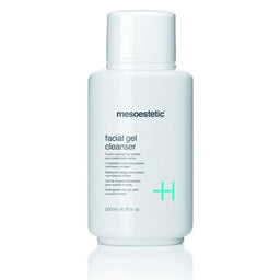 The container of mesoestetic Facial Gel Cleanser (now Brightening Foam) old packaing
