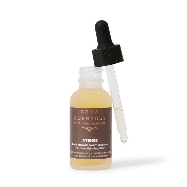 Grow Gorgeous Hair Growth Serum Intense with its pipette next to it
