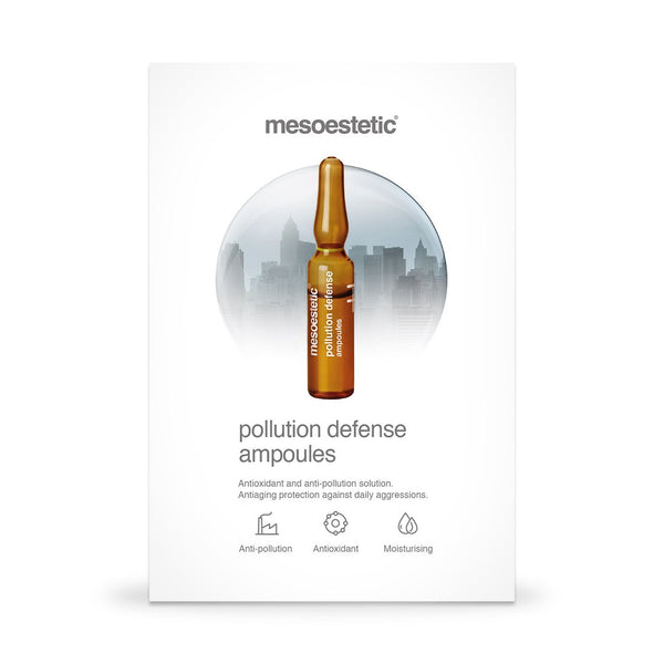 The packaging of mesoestetic Pollution Defense Ampoules