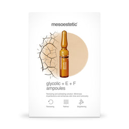 Packaging of mesoestetic Glycolic + E + F Ampoules