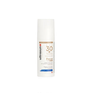 White Ultrasun Face Tinted SPF 30 Honey bottle