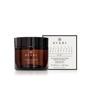 Avant Skincare Anti-Ageing Glycolic Lifting Face & Neck Mask and packaging 