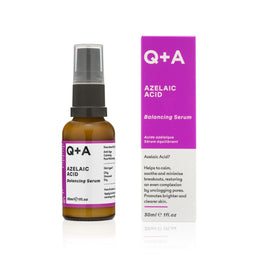 Q+A Azelaic Acid Facial Serum and packaging