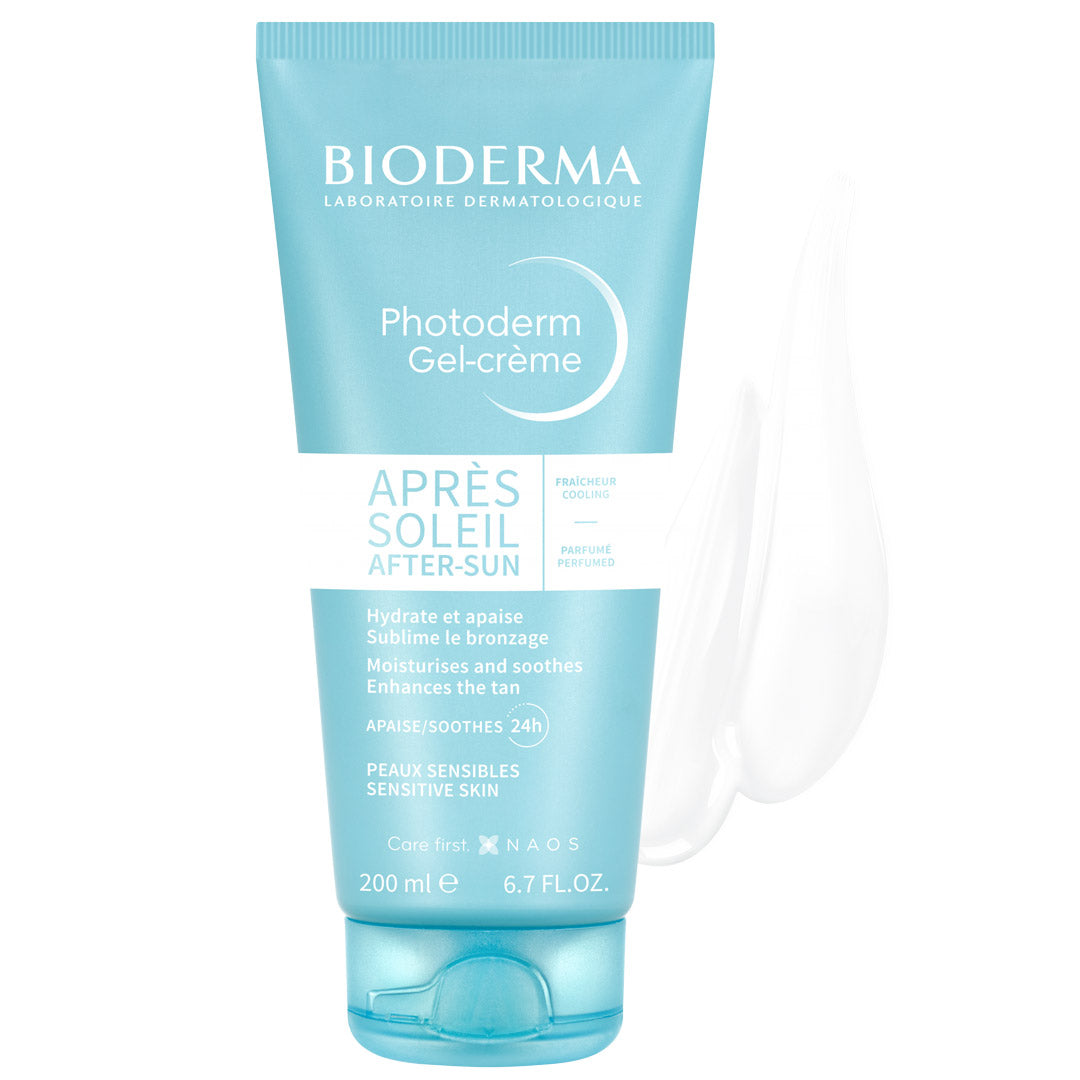 Bioderma Photoderm After-Sun Soothing Gel-Cream with its contents poured behind it