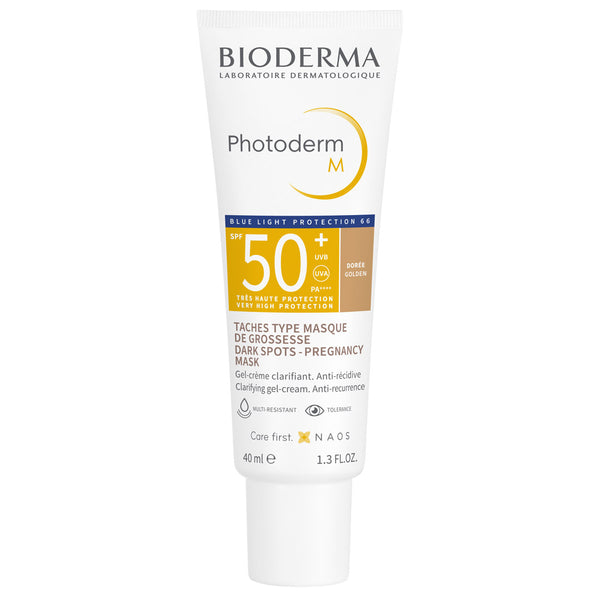 Bioderma Photoderm M SPF50+ Golden Tint-Gel Cream Sunscreen for Dark Spots and Melasma tube