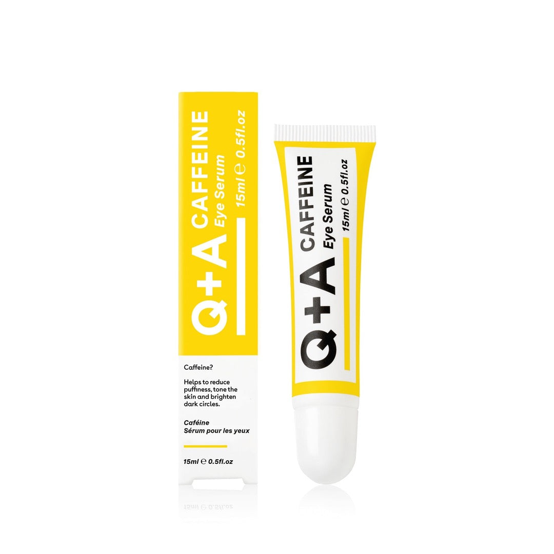 Q+A Caffeine Eye Serum and packaging 