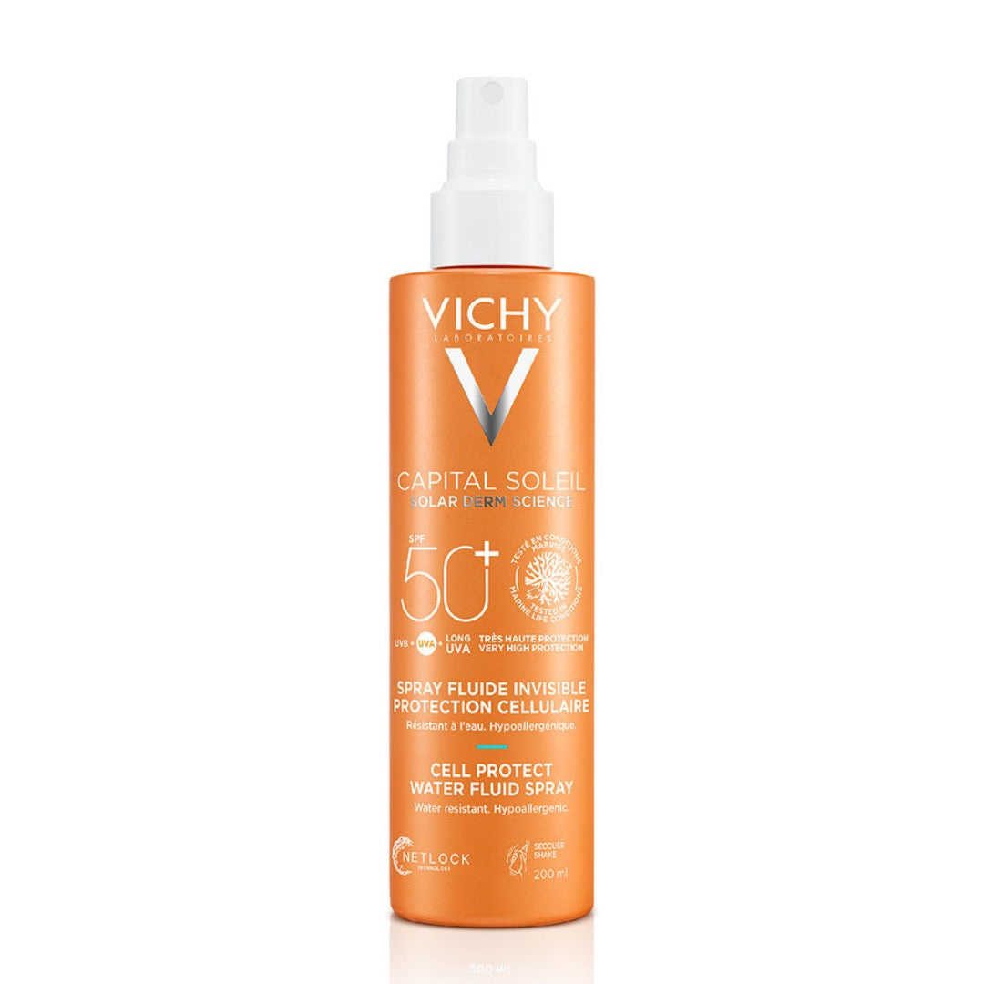 Vichy Capital Soleil Cell Protect Invisible High Uva + Uvb Sun Protection Spray Spf50+ For All Skin Types 200ml