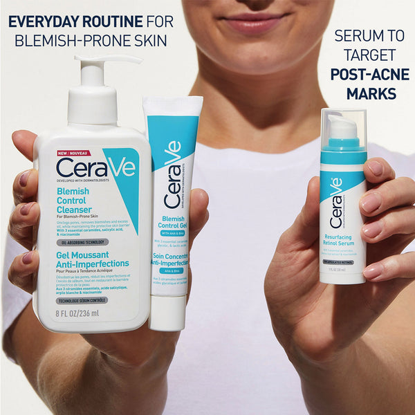 Model holding CeraVe products