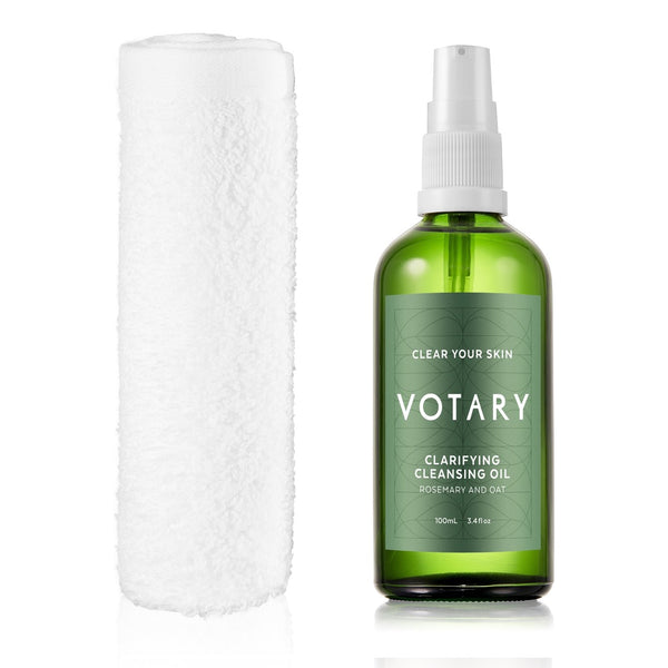 Green VOTARY Clarifying Cleansing Oil - Rosemary and Oat Bottle
