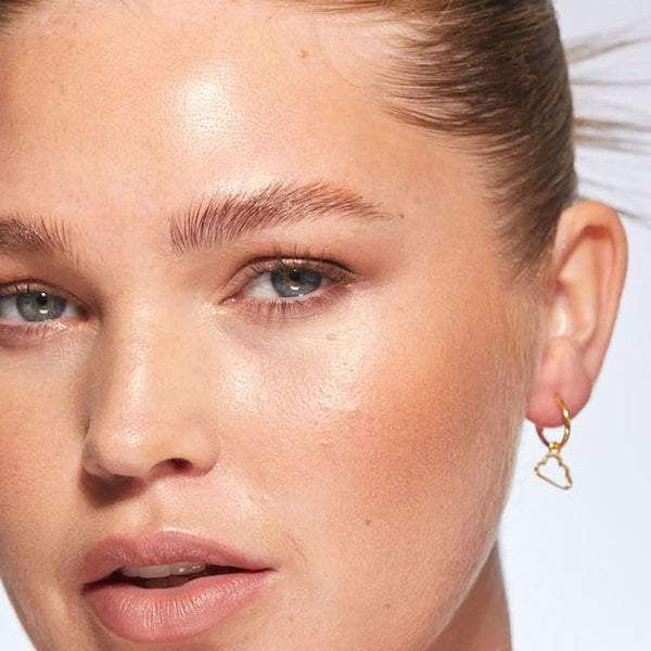 a closeup of a women face