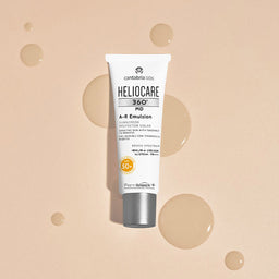 Heliocare 360 A-R Emulsion with droplets behind it