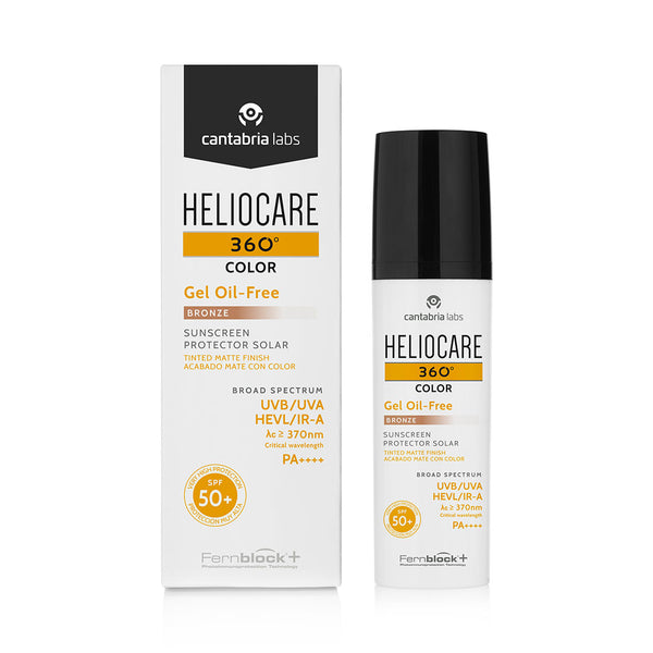 Heliocare 360 Colour Gel Oil Free SPF 50 and packaging