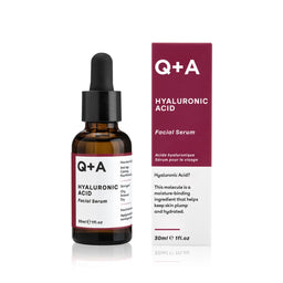 Q+A Hyaluronic Acid Facial Serum 30ml and packaging 