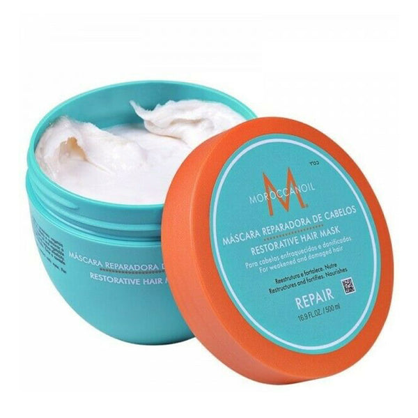 Moroccanoil Restorative Mask with an open top revealing its contents