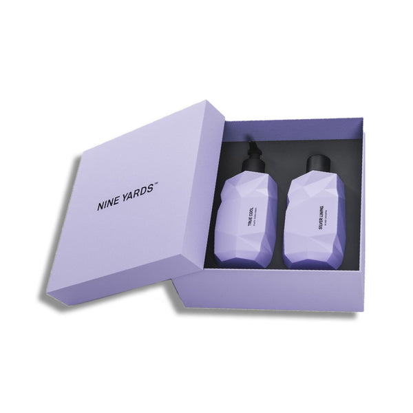 Nine Yards Blonde Duo bottles in a purple box