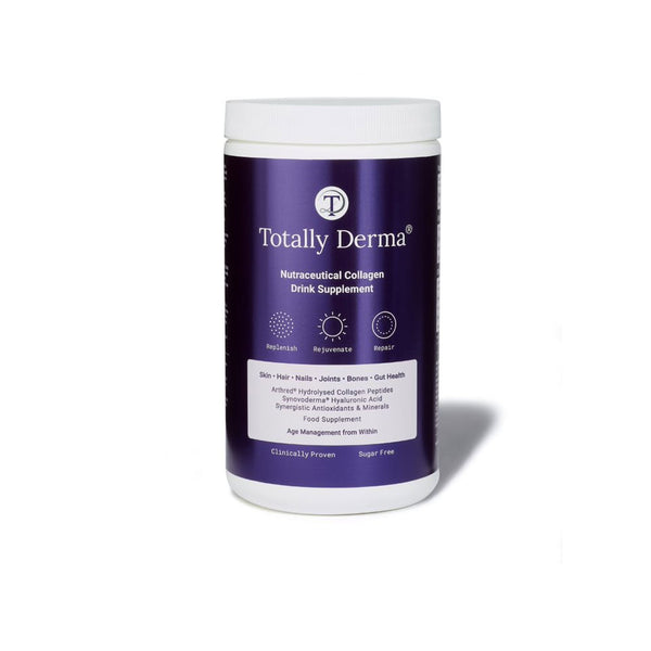Purple Totally Derma Nutraceutical Collagen Drink Supplement tub