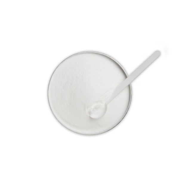 An open top of Advanced Nutrition Programme Biome Powder with a spoon scooping the powder inside