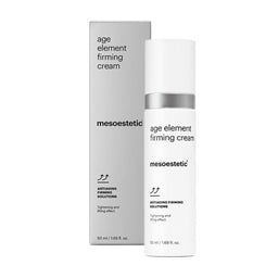 A container of mesoestetic Age Element Firming Cream and its packaging box