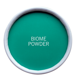 The lid of Advanced Nutrition Programme with "Biome Powder" written on top