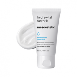 mesoestetic Hydra-Vital Factor K tube and its contents poured behind it