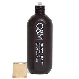 O&M Frizzy Logic Serum bottle with no lid